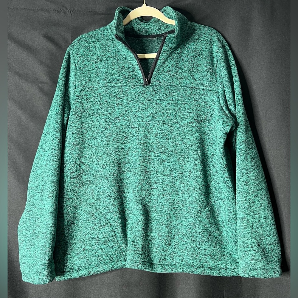 🤩 NEW ITEM! St. John's Bay Men’s Green  Black 1/3 Zip Pullover Size XL